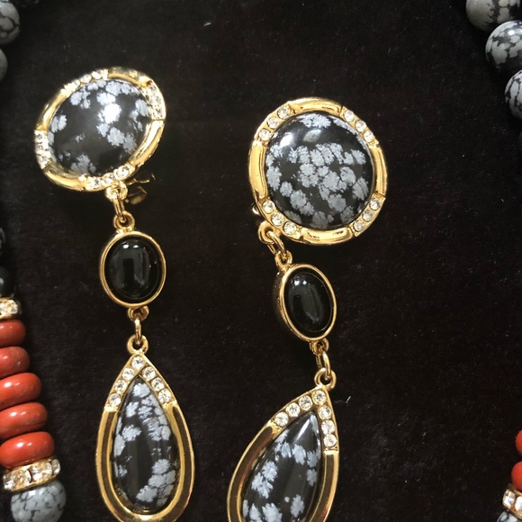 Amazing jasper, carnelian, and rhinestone set. - Picture 5 of 5